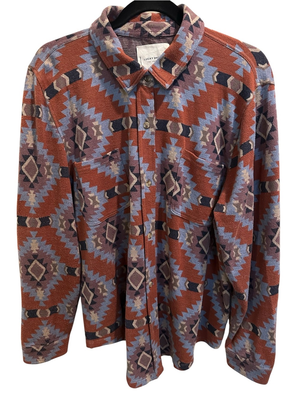 Lucky Brand Rust & Blue Southwestern Button-Up Shirt
